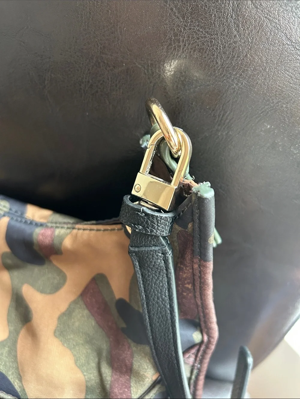 Camouflage Crossbody Shoulder Bag - Black Strap - unbranded